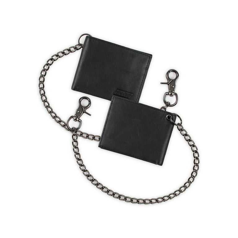 AVENUE WALLET/CHAIN  Silver Metallic Nappa Leather Wallet with