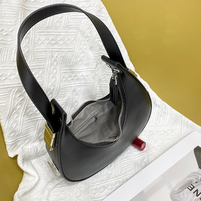 Bolsa Moda cuero mujer monederos sólido media luna Hobos hombro axila bolsos JShteea Para Estrenar