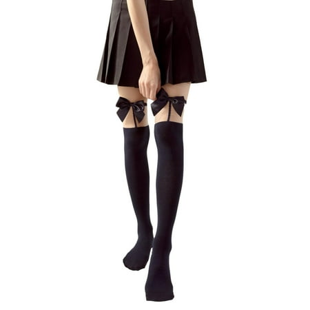 

VerPetridure Fishnet Stockings Thigh High Stockings for Women Lingerie Ladies Satin Bow Cute Sexy Legs Long Tube Splicing High Thigh Stocking