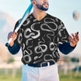 thumbnail image 5 of Hirioo Snake for Men's Baseball T-shirt Shirts Short Sleeve Casual Summer Button Stretch T Shirts,Size S-4XL-, 5 of 7