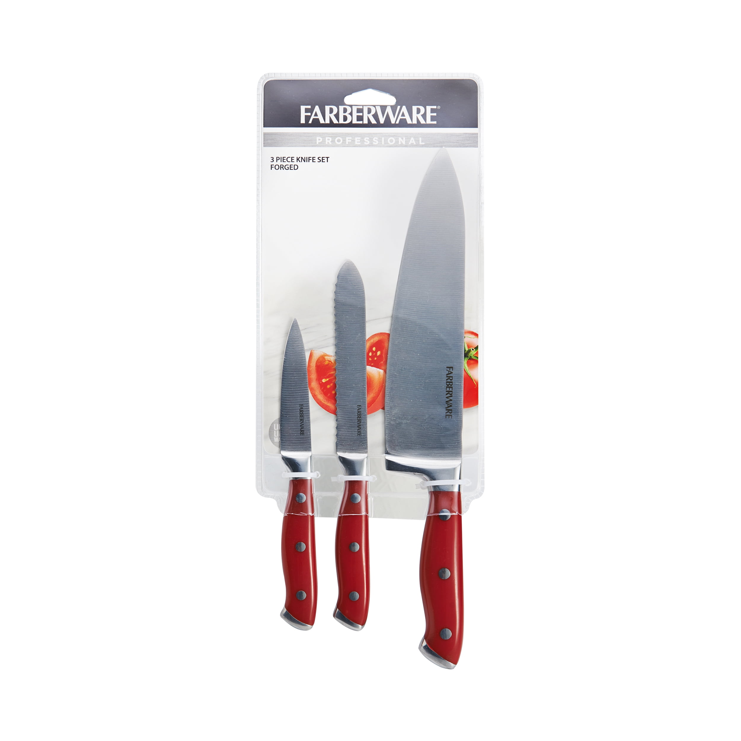 Farberware Red Forged Triple Rivet Chef Knife Set, 2-Piece