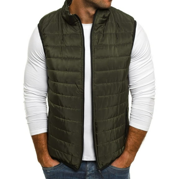 hgsbede Men's Autumn Winter Zipper Fashion Pure Color Waistcoat Vest Top Coat