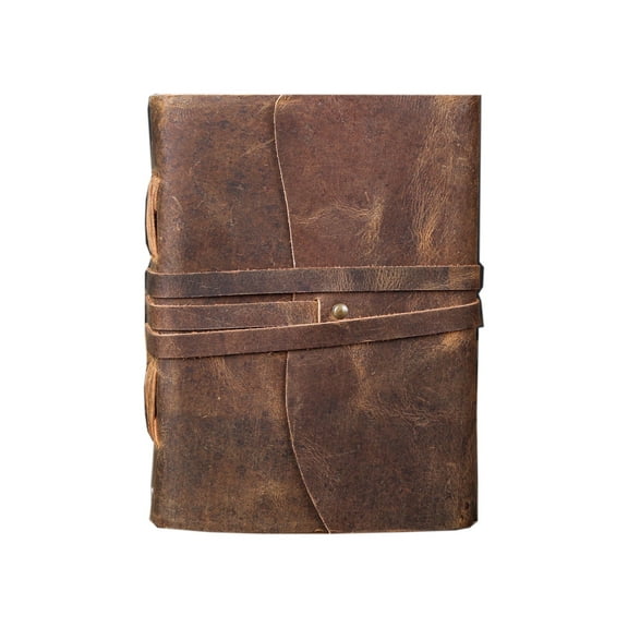 Handmade Leather Journal/Writing Notebook Diary/Bound Daily Notepad For Men & Women Unlined Paper Medium 8 x 6 Inches, writing pad gift for artist, sketch (Brown Tan 8 x 6 Inches)