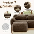thumbnail image 3 of 80.4”Boneless Cloud Couches, Soft Fluffy Plush Fabric, Modular Sectional Sofa Bed with 2 Ottoman, Loveseat Chocolate Brown Couches, No Assembly Required, Comfy Sofa for Living Room, 3 of 9