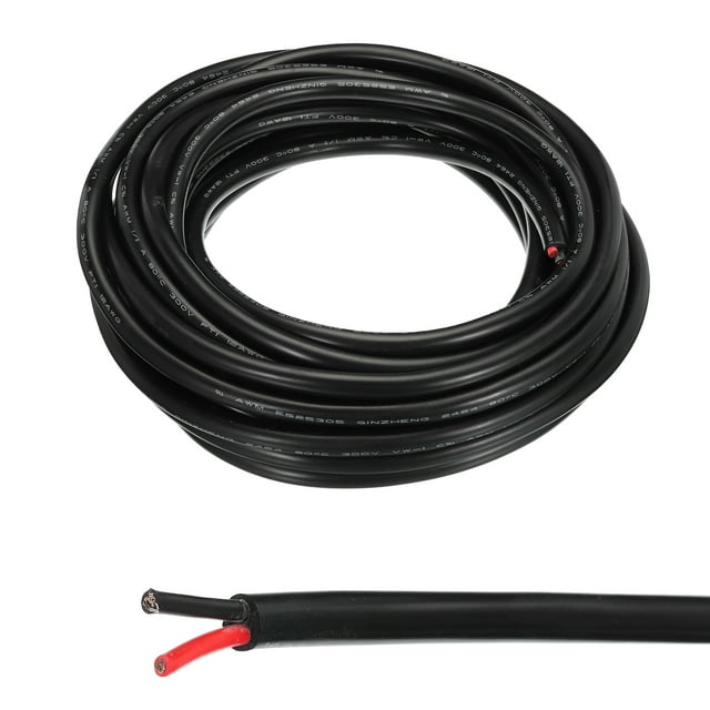 Unique Bargains 12 Gauge Electrical Wire 2 Conductors 32.8Ft PVC Power Cable Wire Oxygen-Free Copper Cable