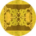 thumbnail image 1 of Ahgly Company Indoor Round Abstract Yellow Modern Area Rugs, 8' Round, 1 of 4