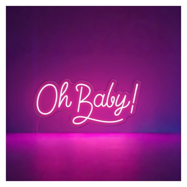 Letrero De Neón "Oh Baby" Para Decoración Baby Shower, Fiesta, Sala Juegos, Dormitorio, Bar, Estar, Cumpleaños, Pared 45cm