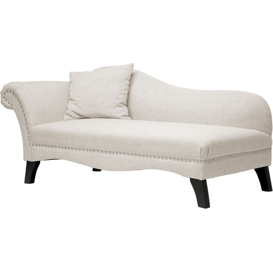 Baxton Studio Phoebe Beige Linen Modern Chaise Lounge