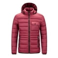 thumbnail image 2 of HOMADLES Mens Ski Jacket, Multiple Pockets Solid Long Sleeved Parka Jacket for Men Jackets Red XL, 2 of 9