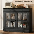 thumbnail image 4 of Sideboard Buffet Cabinet, Accent Kitchen Cabinet with Glass Doors, Adjustable Shelf and Drawers for Kitchen, 4 of 9