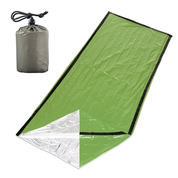 Muyoka Saco de dormir de supervivencia de emergencia 79x35 "Manta térmica de supervivencia Ultraligera Bolsa de supervivencia compacta Kit de supervivencia de refugio de emergencia reutilizable con bo Muyoka Hogar