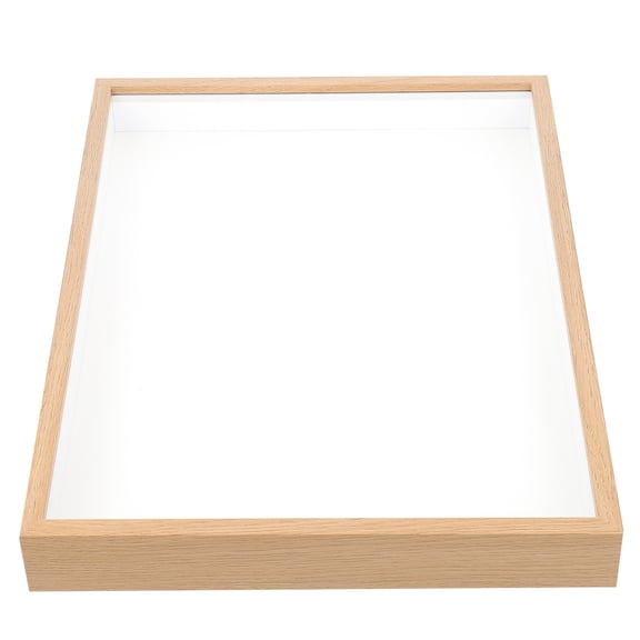 HOOWIFFY Creative Wooden Photo Display Container in Beige for Desktop and Home Decoration