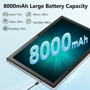 Crelander Tablet 10.4 inch Android 13,16GB RAM+128GB ROM, 1TB Expandable, Octa-core Processor,2.4G/5G WiFi, Bluetooth, 8000mAh Battery, Dual Camera, Grey