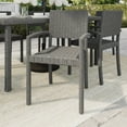 thumbnail image 6 of Martha Stewart Indoor-Outdoor Stackable Patio Dining Armchair in Gray Rattan Wicker, 6 of 13