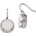 thumbnail image 1 of Sterling Silver Rhodium-Plated Cz & Milky White Glass Stone Earrings Made In China qe13994, 1 of 4