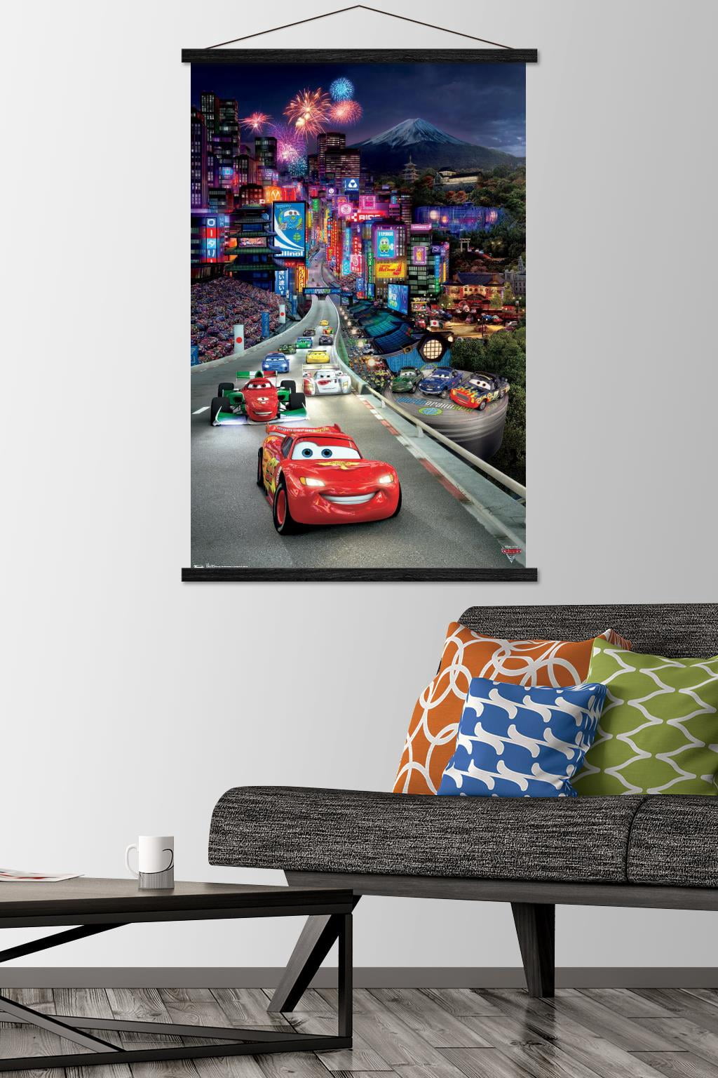 Disney Pixar Cars 2 - Triptych 1 Wall Poster with Wooden Magnetic