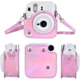 thumbnail image 2 of Mini 12 Instant Camera Case, PU Leather Protective Compact Case Compatible with Instax Mini 12 Instant Camera (Bright Pink), 2 of 7