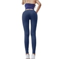 thumbnail image 7 of Women's High Waisted Yoga Pants, Tummy Control Butt Lifting Seamless Workout Leggings, Squat Proof Opaque Gym Pants, Compression Running Yoga Leggings for Women Blue M, 7 of 7