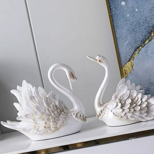 Adorno de cisne decorativo para el hogar, Adorno de cisne de pareja Adorno de cisne de pareja viva Adorno de cisne para el hogar moderno Los mejores materiales