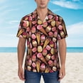 thumbnail image 4 of Balery Ice Cream Cake Print Men's Hawaiian Shirts Short Sleeve Beach Shirt Relaxed Fit Vacation Button Down Shirts-Medium, 4 of 9