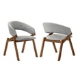 thumbnail image 2 of Talulah Gray Fabric and Walnut Veneer Dining Side Chairs - Set of 2, 2 of 8