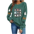 thumbnail image 6 of Jsaierl Halloween Sweatshirts for Women Cute Ghost Print Pullovers Trendy Classic Round Neck Long Sleeve Sweater Tops Halloween Costumes, Sizes S-2XL, 6 of 9