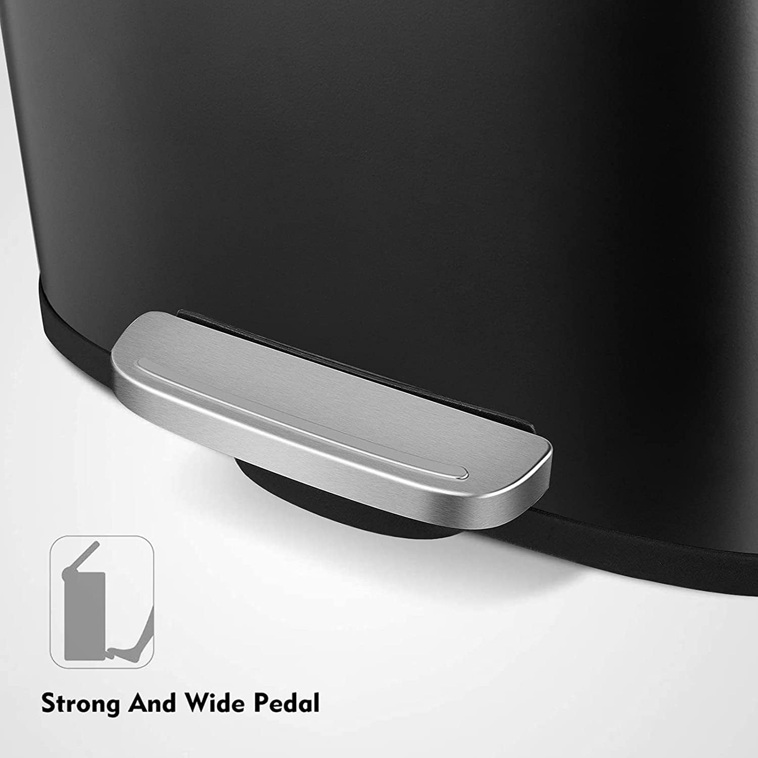 Arlopu 8 Gallon / 30 Liter Kitchen Trash Can with Foot Pedal, Stainless Steel Step Trash Can with Silent-Close Lid for Home Office