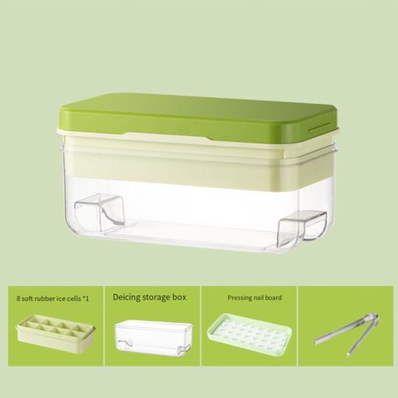 Moule à Glace Ménager Commercial Boîte de Rangement pour Glace Bac à Glaçons, 1 x Moule à Glace, Vert