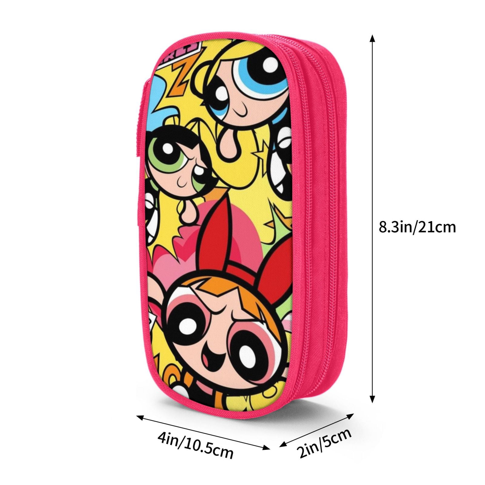 The Powerpuff Gi-rls Pencil Case Large Capacity Pencil Pouch Penbag Office Stationery Organizer Travel Makeup Bag Pink