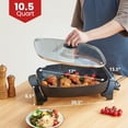 thumbnail image 5 of EG-6203# Extra Deep 16"x13"x3.2" (10.5Qt.) Scratch Resistant, Easy Pour Spout Dishwasher Safe, Non-stick Electric Skillet with Glass Vented Lid, Adjustable Temperature, Black, 5 of 8