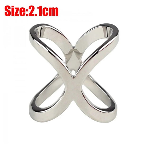 Simple Cross Scarf Clip X Shape Metal Brooches for Women Hollow Bow Scarves Buckle Holder Shawls Jewelry Clothing Accessories