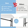 thumbnail image 5 of VERYKE 6 Ft Folding Table, Heavy Duty Plastic Foldable Table with Carry Handle and Steel Legs, Portable Fold-in-Half Table Perfect for Party, Dining, Wedding, Events, Picnic(70.87 x 27.56in,White), 5 of 8