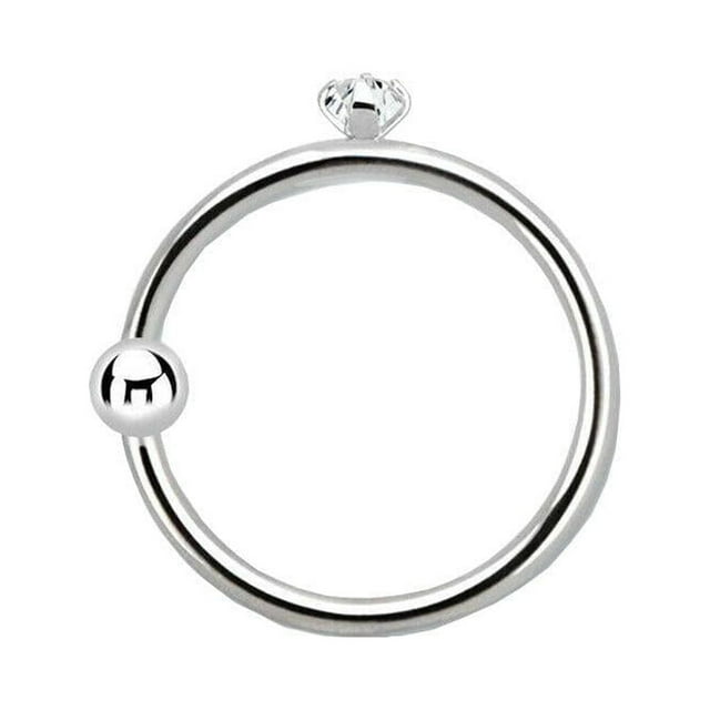 Nose hoop ring 22g 14 karat solid white gold
