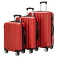 thumbnail image 3 of Canddidliike 3 Pieces Luggage Set, 3-in-1 Multifunctional Large Capacity Traveling Storage Suitcase, Vertical Luggage Set with Universal Wheel and Aluminium Alloy Pull Rod, Red, 3 of 10