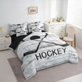 thumbnail image 3 of Feelyou Ice Hockey Bedding Comforter Set 7pcs, Grey Rustic Cabin Queen Bedding Sets, 3 of 8