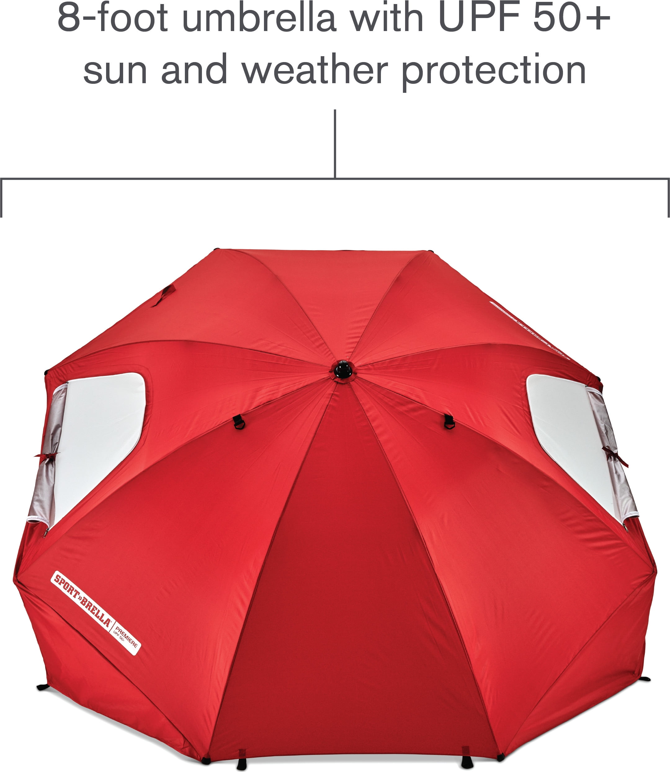 Sport-Brella 4" Red Octagon Beach Umbrella