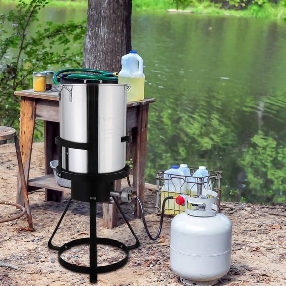 Propane 30 Qt. Turkey Fryer Set 55,000 BTU Burner Ideal for Outdoor Cooking