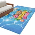 thumbnail image 2 of Pool Rules Washable Area Rugs 4'x6', Swim Ring Ball Slippers Floral Blue Swimming Pool Low Pile Throw Living Room Rug Non-Slip Sturdy Edge Binding Carpet for Indoor Entryway Bedside Kitchen, 2 of 9