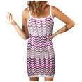 thumbnail image 1 of Moda mujer verano Patchwork casual cuello redondo sin mangas vacaciones Cami Mini vestido Fridja  yut3456, 1 of 5