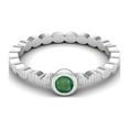 thumbnail image 2 of Mooneye 925 Sterling Silver 3mm Round Emerald Stackable Women Valentines Day Gifts Ring, 2 of 4