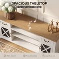 thumbnail image 5 of Fireplace TV Stand for 70inch TVs, LEGAHOME Modern 63" TV Stand with 30" Fireplace, Entertainment Center with Storage Drawers, Brown Tabletop and White Cabinet, 5 of 9