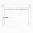 thumbnail image 4 of Compact Twin Metal Loft Bed Featuring Desk, Ladder & Guardrails, White Finish, 4 of 15