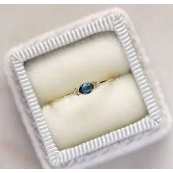 Delicate Blue Sapphire Ring, Sapphire Engagement Ring, Genuine Sapphire Ring, Minimalist Jewelry, Birthstone Ring Gift for Her