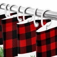 thumbnail image 5 of Christmas Shower Curtain, 36" x 72", Winter Pine Leaves Xmas Ball Floral Red Black Plaid Waterproof Bathroom Curtain Washable Shower Curtain Set with 12 Hooks, 5 of 6