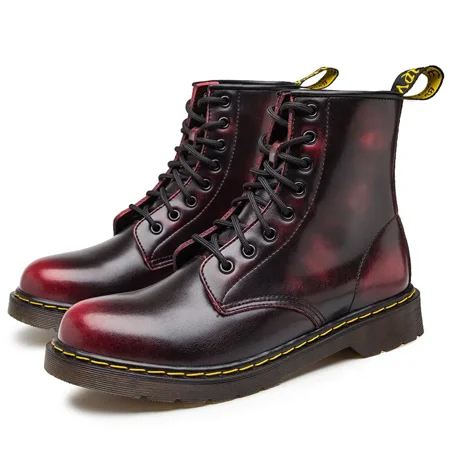 

Women‘s Retro Style Lace Up Combat Boots Round Toe Leather Boots Women‘s Footwear