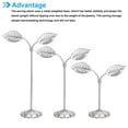 thumbnail image 4 of Earring Holder, 3pcs Earring Stand Earring Display Stands Storage Organizer Metal Rack Leaf for Photography, Silvery, 4 of 5