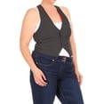 thumbnail image 2 of Women's Plus Size Casual Dressy Button Down Racerback Belt Slim Fitted Tuxedo Vest Top, 2 of 3