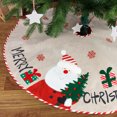 thumbnail image 3 of Funda para árbol de Navidad, tapete para árbol de Navidad, falda para árbol de Navidad, falda para árbol de Navidad, falda de lino para árbol de Navidad con copos de nieve, para decoración de árbol d, 3 of 5