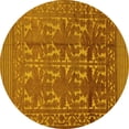 thumbnail image 1 of Ahgly Company Machine Washable Indoor Round Southwestern Yellow Country Area Rugs, 5' Round, 1 of 4