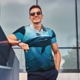 thumbnail image 4 of Fotbe Ocean Dolphin Fish School Camiseta Polo de Golf para Hombre con Estampado – Camisa Deportiva Transpirable con Cuello Abotonado-Medium, 4 of 6